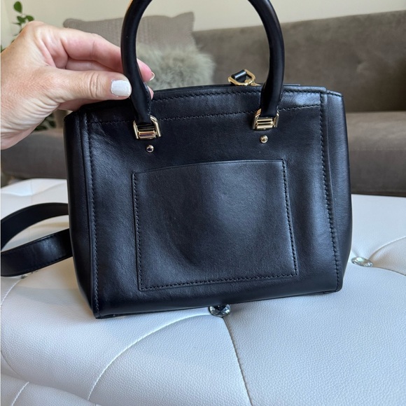 Michael Kors Black Leather Benning Handbag Crossbody Adjustable Straps Handles - Picture 5 of 15